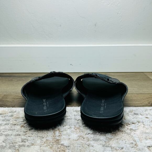 Kenneth Cole Black Stone Embellished Sandals/Slides Size 8 - Picture 5 of 10